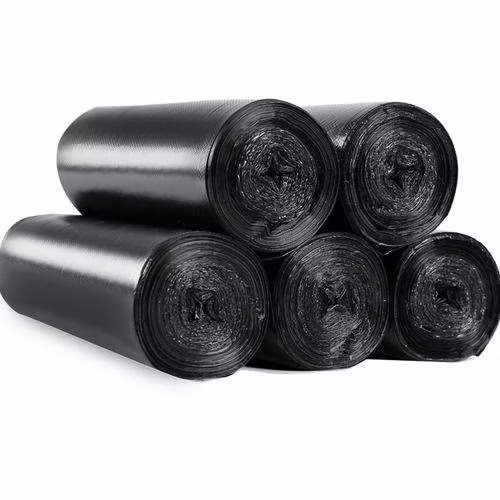 2 Lines Star Seal Bottom Sealing PE Plastic Coreless Flat Garbage Trash Bag on Roll T